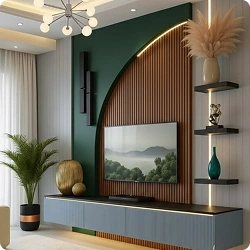 Grey TV wall panel