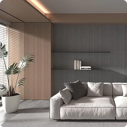 Dark wood feature wall