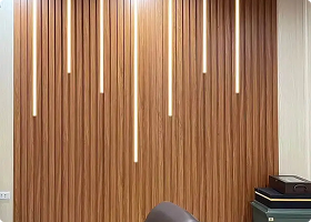 Slat wall with lighting