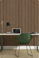 Wood panel with chair