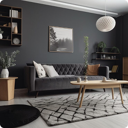 Dark Solid Wood Panel Interior