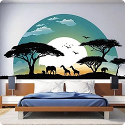 African Landscape Wall Panel Design